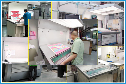 Machine setting at Printing workshop